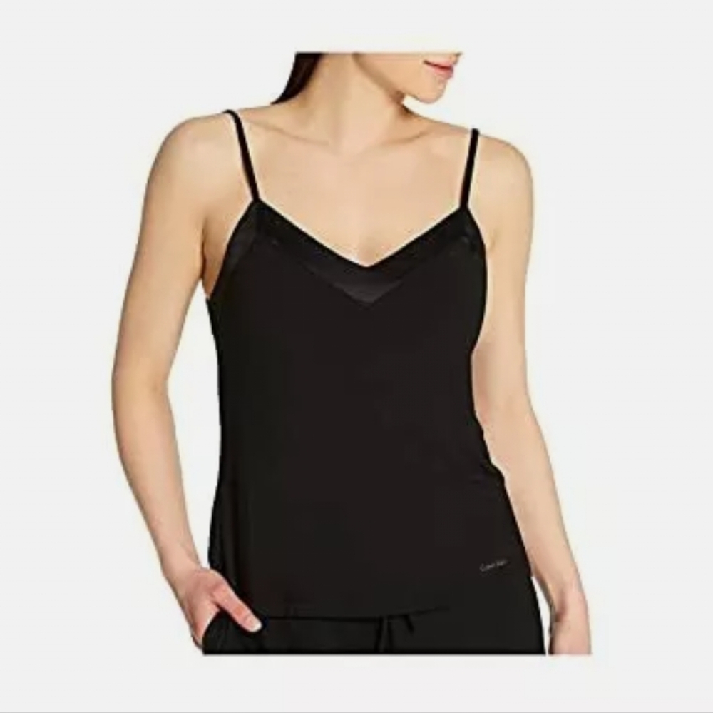 BNWT Calvin Klein Women's Modal Satin Lounge & Sleep Camisole Shirt Black Size M
